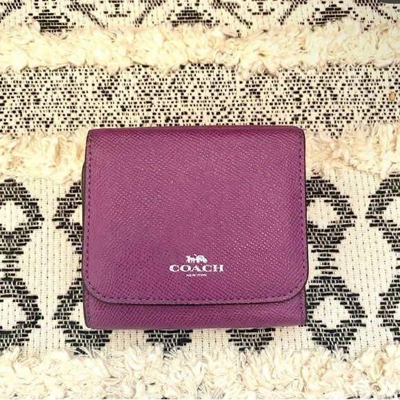 Coach Handbags - COACH Trifold Purple Wallet